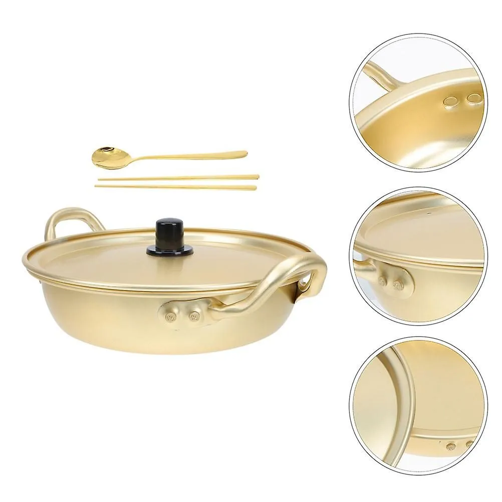 1 Set Ramen Pot Korean Ramen Cooking Pot With Lid Spoon And Chopsticks