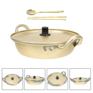 1 Set Ramen Pot Korean Ramen Cooking Pot With Lid Spoon And Chopsticks