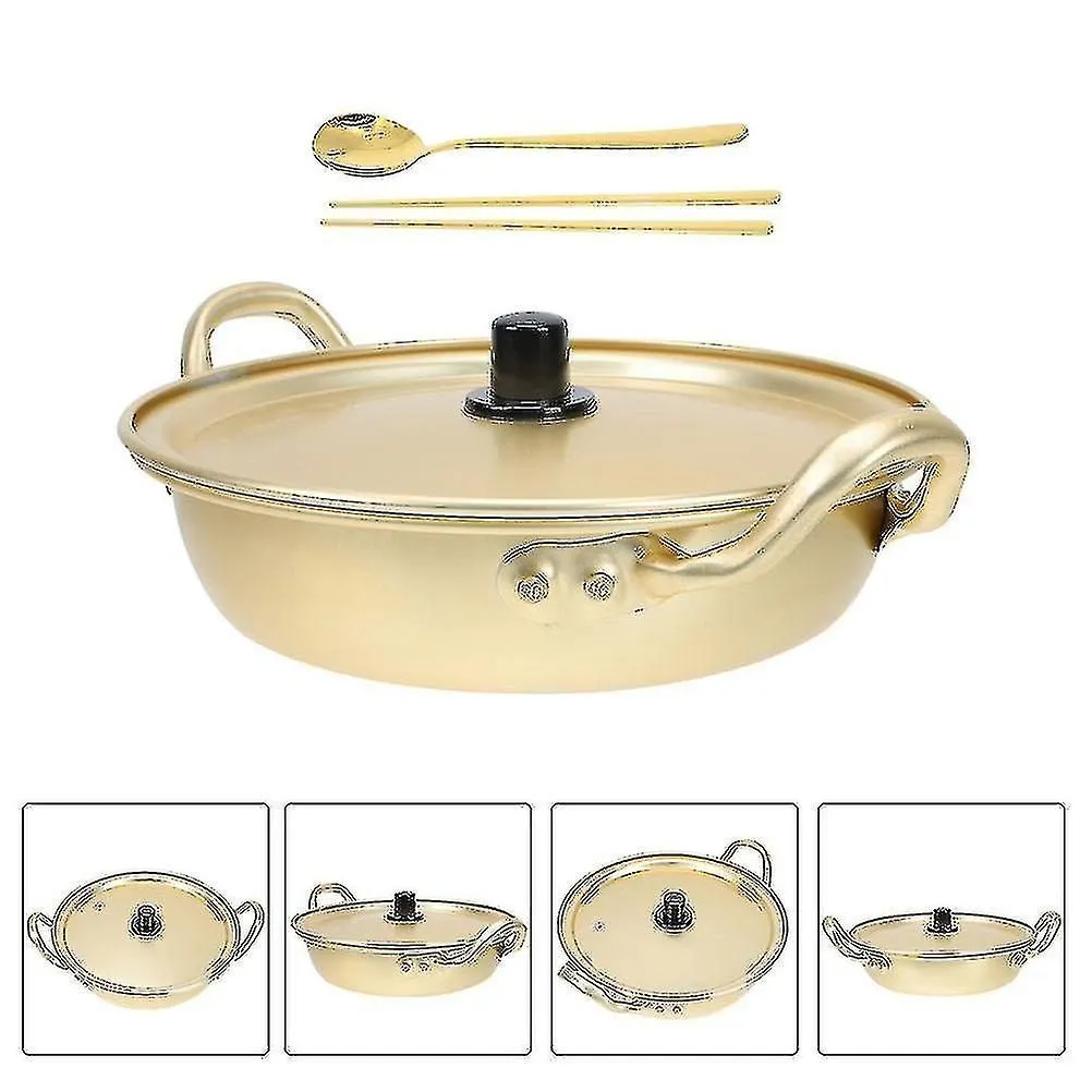 1 Set Ramen Pot Korean Ramen Cooking Pot With Lid Spoon And Chopsticks