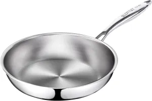 10 Inch Tri-Ply Stainless Steel Frying Pan,Whole-Clad No Coatings Skillet with Stay-cool Handle for Cooking,Dishwasher and Oven Safe,Induction Pans