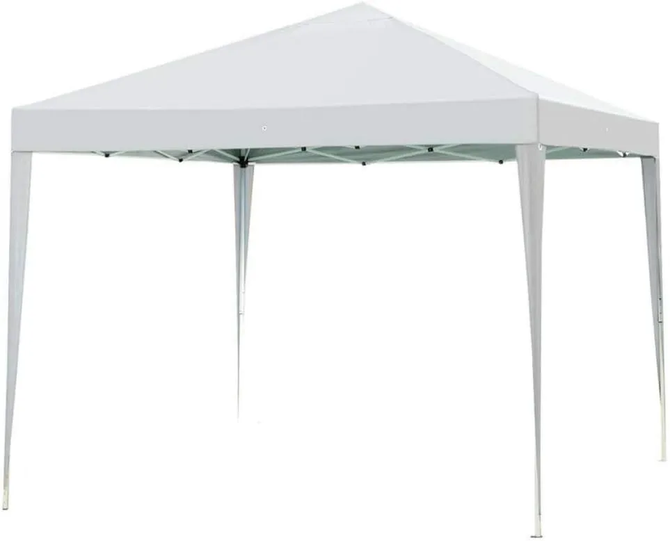 10' x 10' Canopy Tent Gazebo with Dressed Legs, White