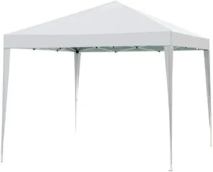10' x 10' Canopy Tent Gazebo with Dressed Legs, White