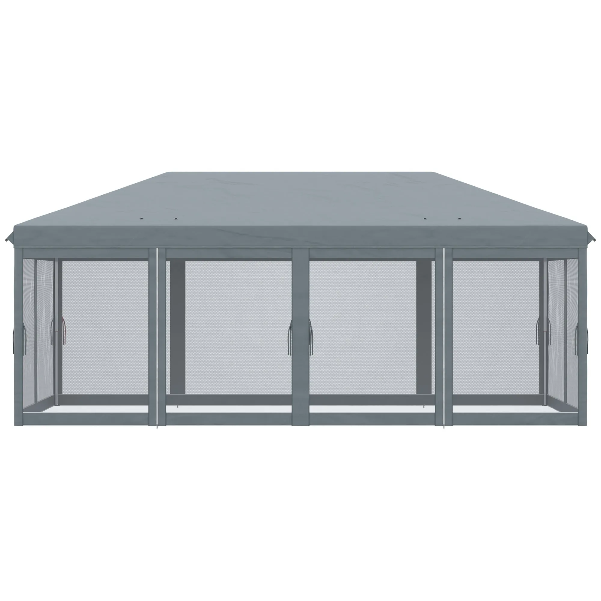 10' x 20' Pop Up Canopy Tent, Netting, Heavy Duty, Instant Sun Shelter, Large, Gray