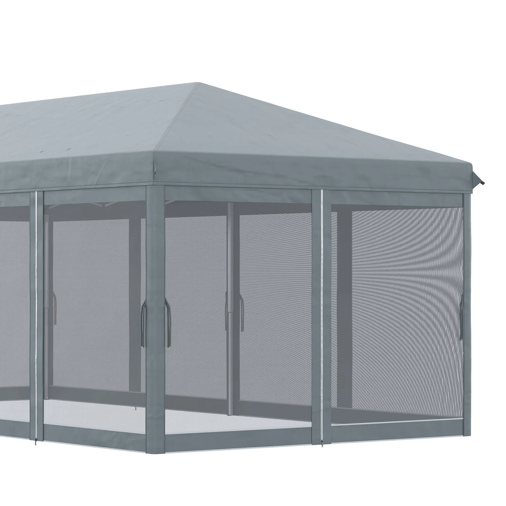 10' x 20' Pop Up Canopy Tent, Netting, Heavy Duty, Instant Sun Shelter, Large, Gray