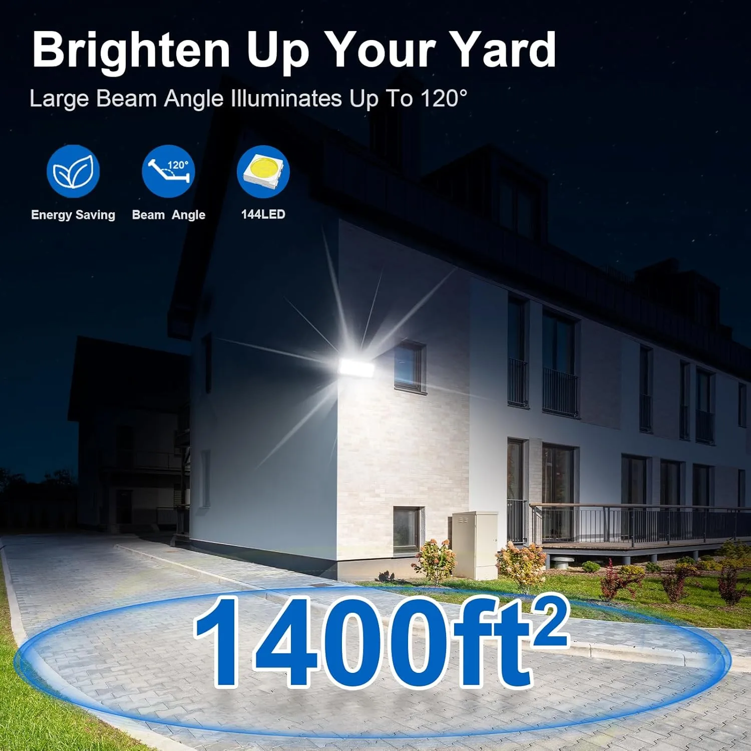 100W LED Flood Lights Outdoor,Stadium Lights Super Bright 13000LM 6500K,IP67 Waterproof Exterior Security Lights,LED Flood Light Outdoor for Yard Stadium