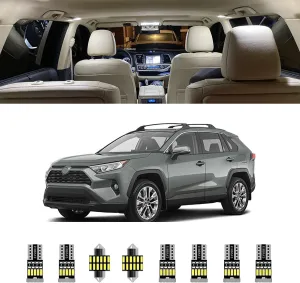10pcs RAV4 Interior LED Lights Kit - Super Bright LED Map Dome Light Bulbs for 2016 2017 2018 2019 2020 2021 Toyota RAV4 All Models(White)