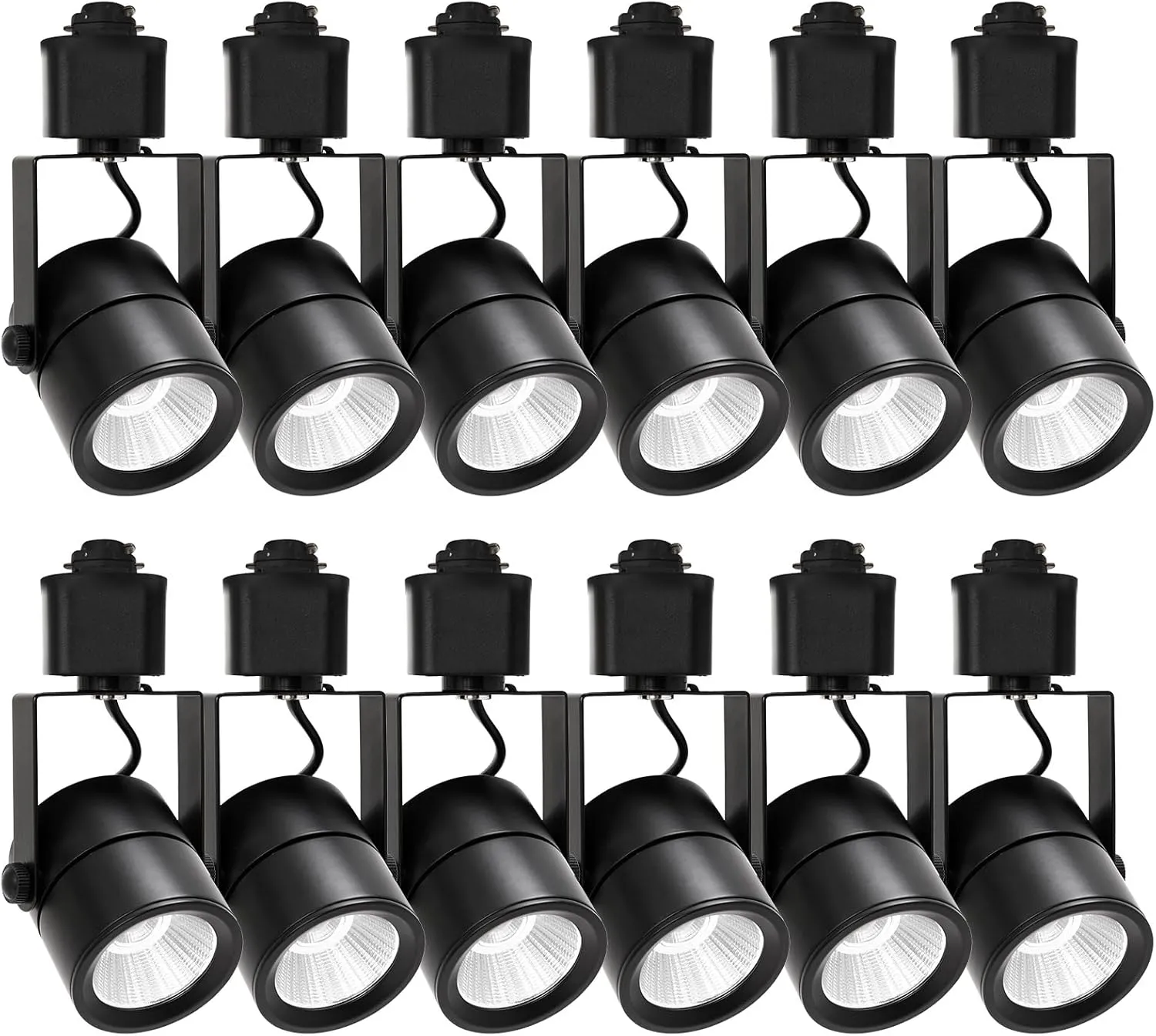 10W H Track Lighting Heads,Dimmable LED Track Light Heads for Accent Retail Artwork,4000K Netural White, Linear Track Light H Type - 120V 60°Angle Halo Type 12Pack (Black)