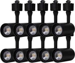 10W Track Lighting Heads,Dimmable H Track Light Heads,Warm White 2700K,Halo Track Light GU10 Bulb for Accent Retail Artwork, Kitchen 120V 36° Angle Halo Type(10 Pack) (2700K(Warm White) Black)