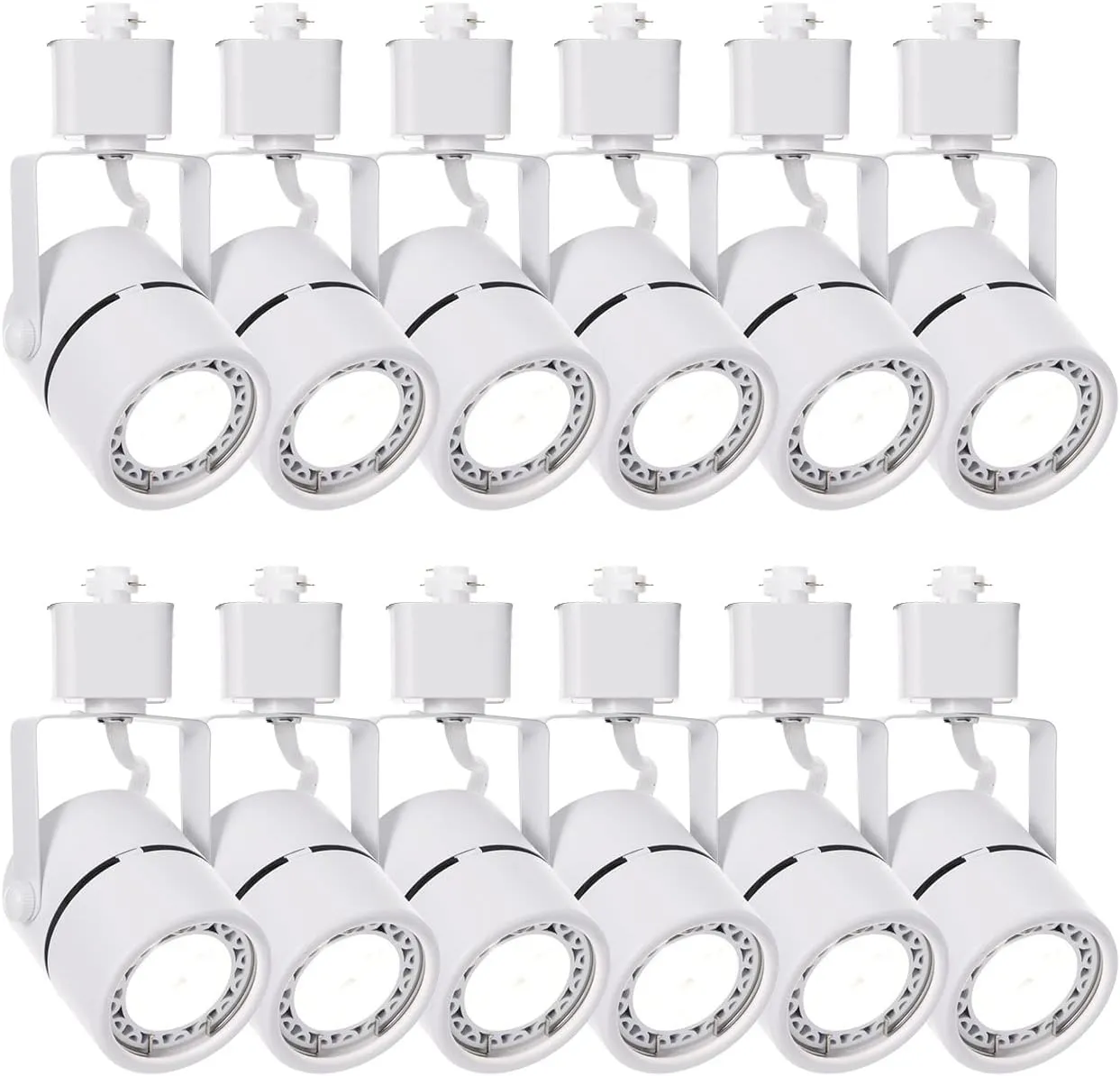 12 Pack LED Track Light Heads,7W H Type Track Lighting Heads for Ceiling Spotlight Wall Art Exhibition Lighting,Kitchen,Accent Task 4000K Neutral White 36°Angle Track (White)