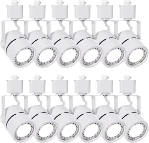 12 Pack LED Track Light Heads,7W H Type Track Lighting Heads for Ceiling Spotlight Wall Art Exhibition Lighting,Kitchen,Accent Task 4000K Neutral White 36°Angle Track (White)