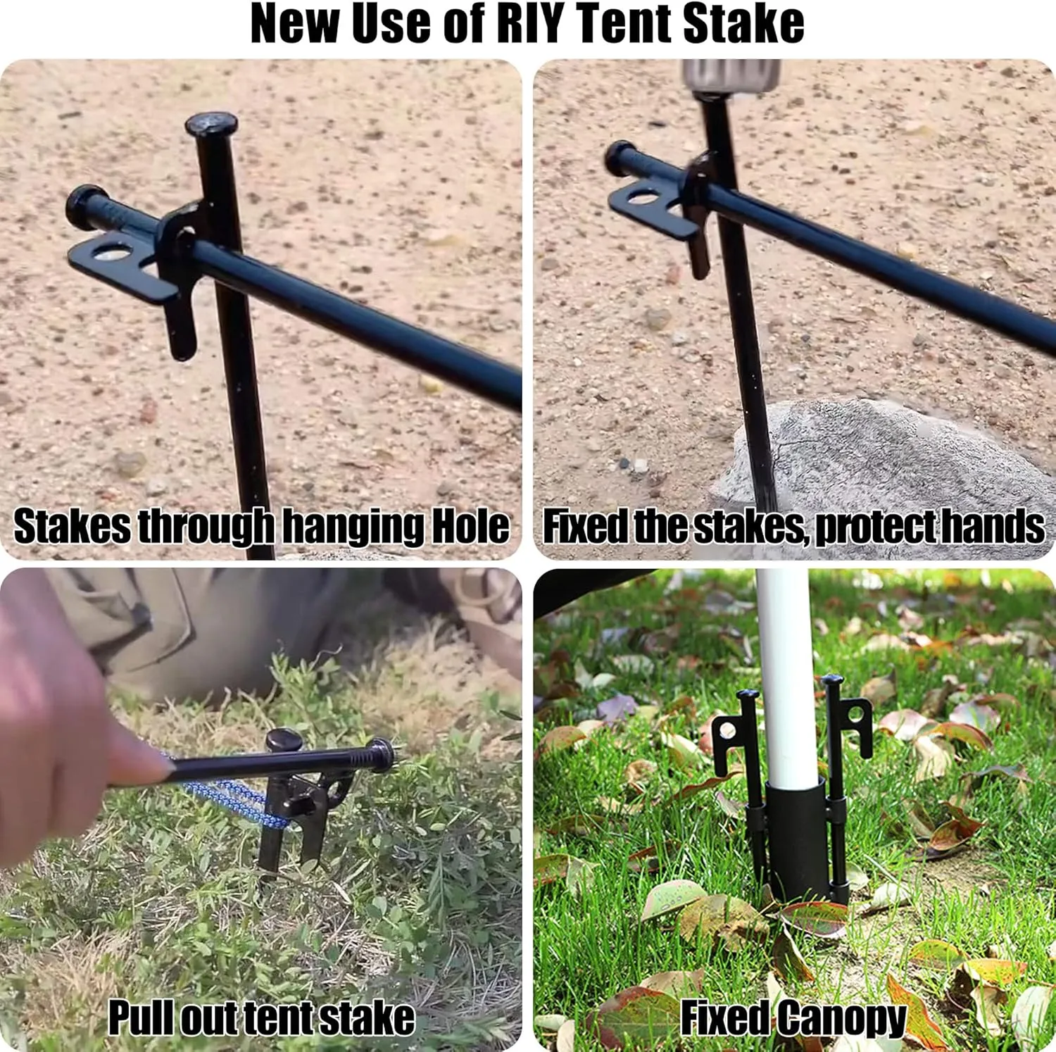 12 Pack Tent Stakes Heavy Duty Metal Tent Pegs for Camping Steel Tent Stakes 12 inch Unbreakable and Inflexible