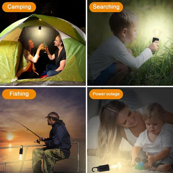 12658 RECHARGEABLE CAMPING LIGHTS FOR TENTS LED CAMPING TENT LANTERN 3 LIGHTING MODES TENT LAMP PORTABLE EMERGENCY CAMPING LIGHTS WITH CLIP HOOK FOR CAMPING HIKING FISHING, BACKPACKING (1 PC)