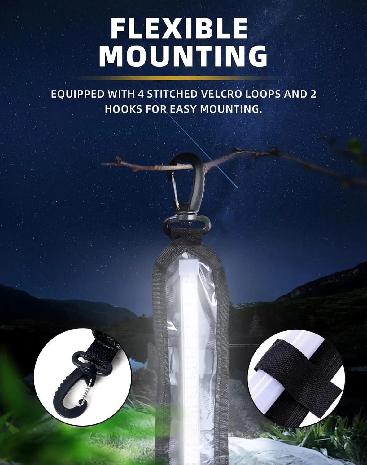12V 4ft Led Light Strip Camping Awning Light with140 SMD 2835 LED Chips Cabinet Lights Camping Essentials Waterproof IP67 Camper Accessories Survival Gear for Outdoor Party White