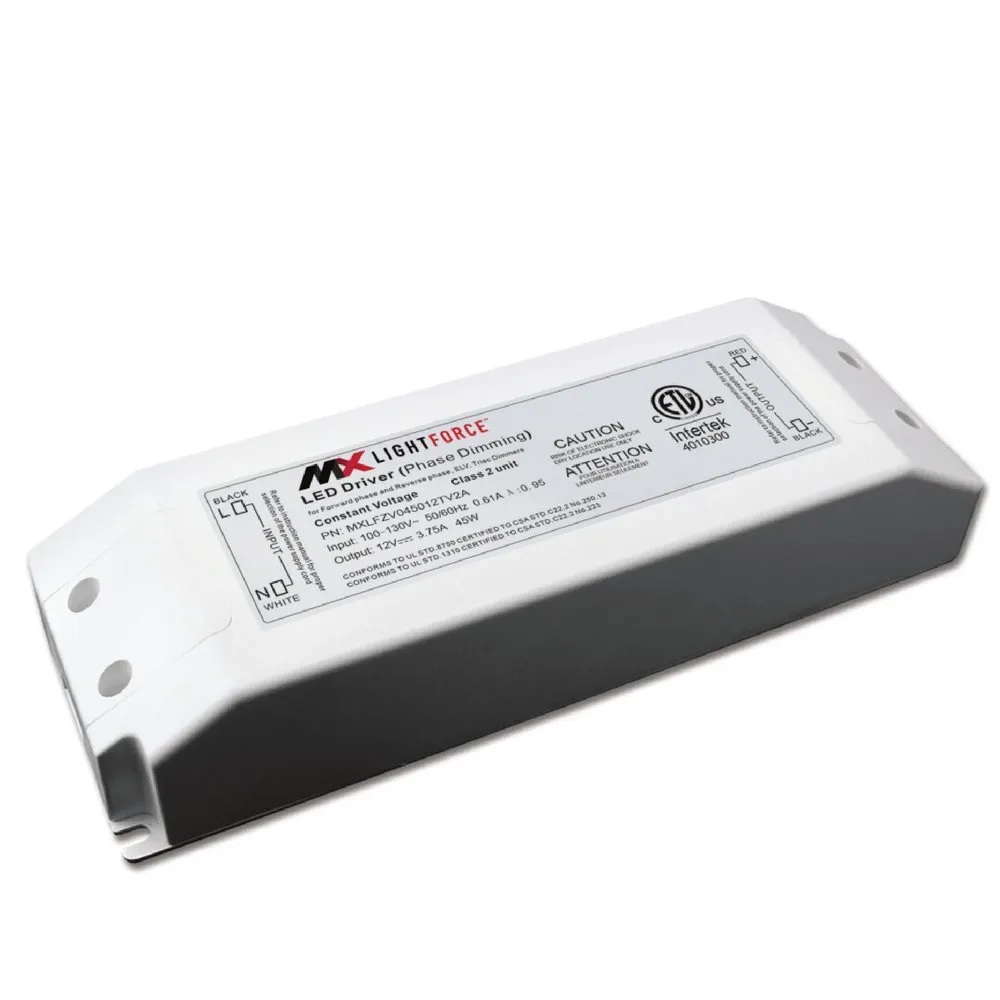 12V MX 45W LED Electronic Driver, CV, Triac, IP20 - MXLFZV045012TV2A