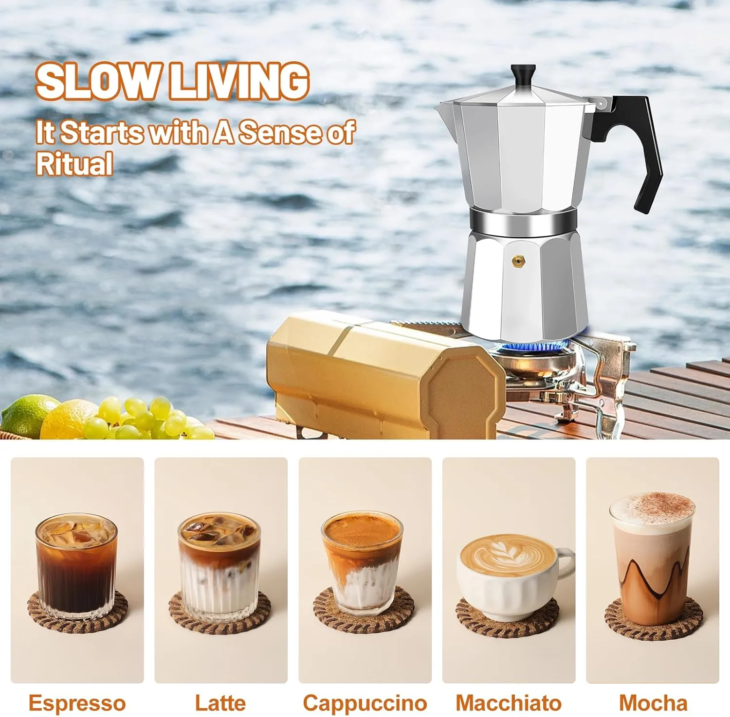 14 Cup Aluminum Espresso Stovetop Moka Pot Express Coffee Maker Percolator Italian Classic Mocha Coffee Machine for Italian and Cuban Cafe Brewing for Home & Camping 700ml 23oz
