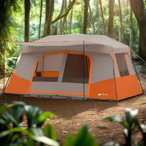 14' x 14' Instant Cabin Tent for 11 with Private Room - Ultimate Family Camping Comfort!