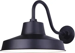 14" Black LED Barn Light, Outdoor Wall Sconce, 39W Integrated LED, 2400 Lumens, 3000K Warm White, Acrylic Lens, Energy Efficient, Industrial Style Outdoor Lighting for Porch, Garage, Patio