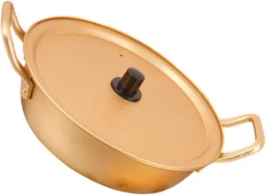 18cm Aluminum Cooking Pot Korean Ramen Pot Soup Lid for Camping Hiking