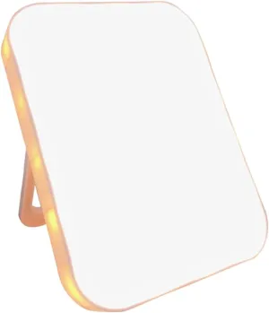 1pc Led Lighted Portable Folding Makeup Mirror Brightness with USB Charging for Home Travel Camping and Picnics Compact Desktop Vanity Mirror