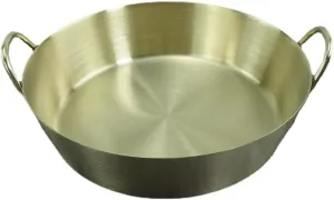 1PC Stainless Steel Tableware, Lightweight And Portable Korean Round Plate Suitable For Home Or Outdoor Camping(S Gold)