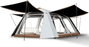 2-Layer Family Camping Tent for 6-8 People with Removable Waterproof Rain Fly Ventilated Cabin, Includes Carrying Bag