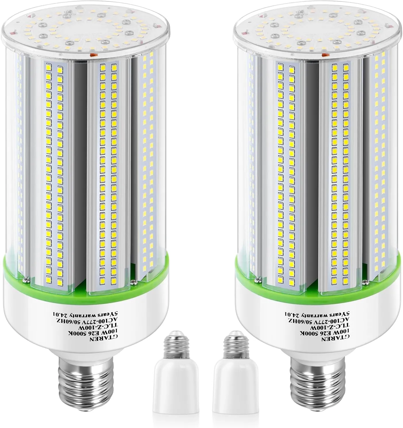 2-Pack 100W LED Corn Bulbs,5000K,AC110-277V,14000lm,E26/E39 Base,LED Replacement Metal Halide HID CFL for Commercial Industrial Lighting Warehouse High Bay Light Fixture Garage Workshop