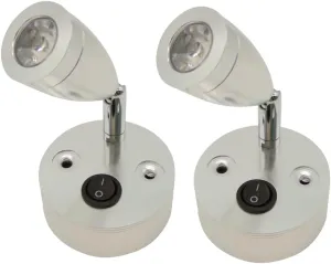 2 Pcs Cabin Reading Light Boat Reading Lights Marine Reading Light 12v LED Marine Reading Light Silver