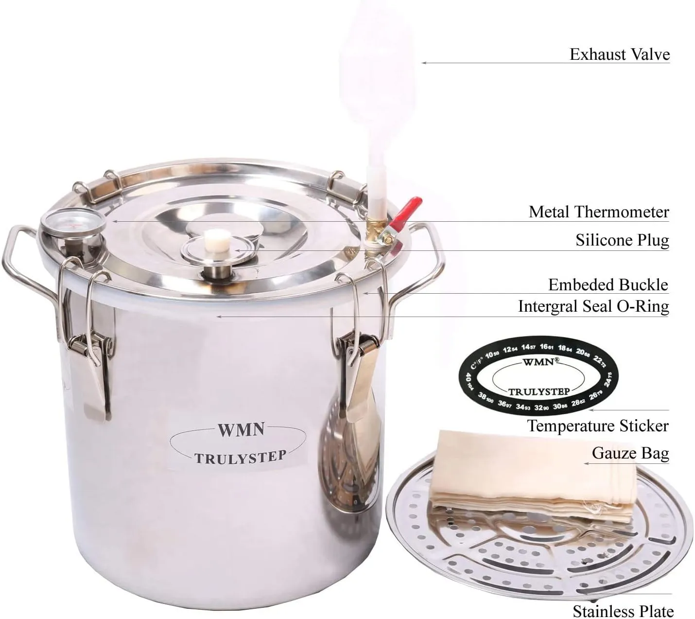 2 Pots Stainless Steel Still 8Gal/30Liters Water Alcohol Distiller Home Brew Kit Wine Making Supplies for DIY Brandy Whisky Vodka Distilled Water, Silver