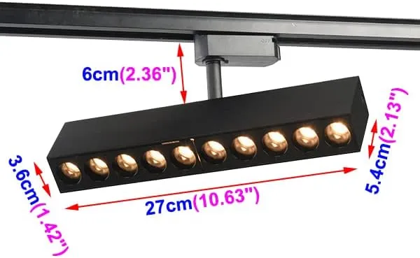 20W LED L Type Rail Track Light(Fits Lightolier Type Track) Rotate Spotlight Ceiling Lamp Fixture Black Natural White