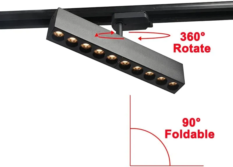 20W LED L Type Rail Track Light(Fits Lightolier Type Track) Rotate Spotlight Ceiling Lamp Fixture Black Warm White