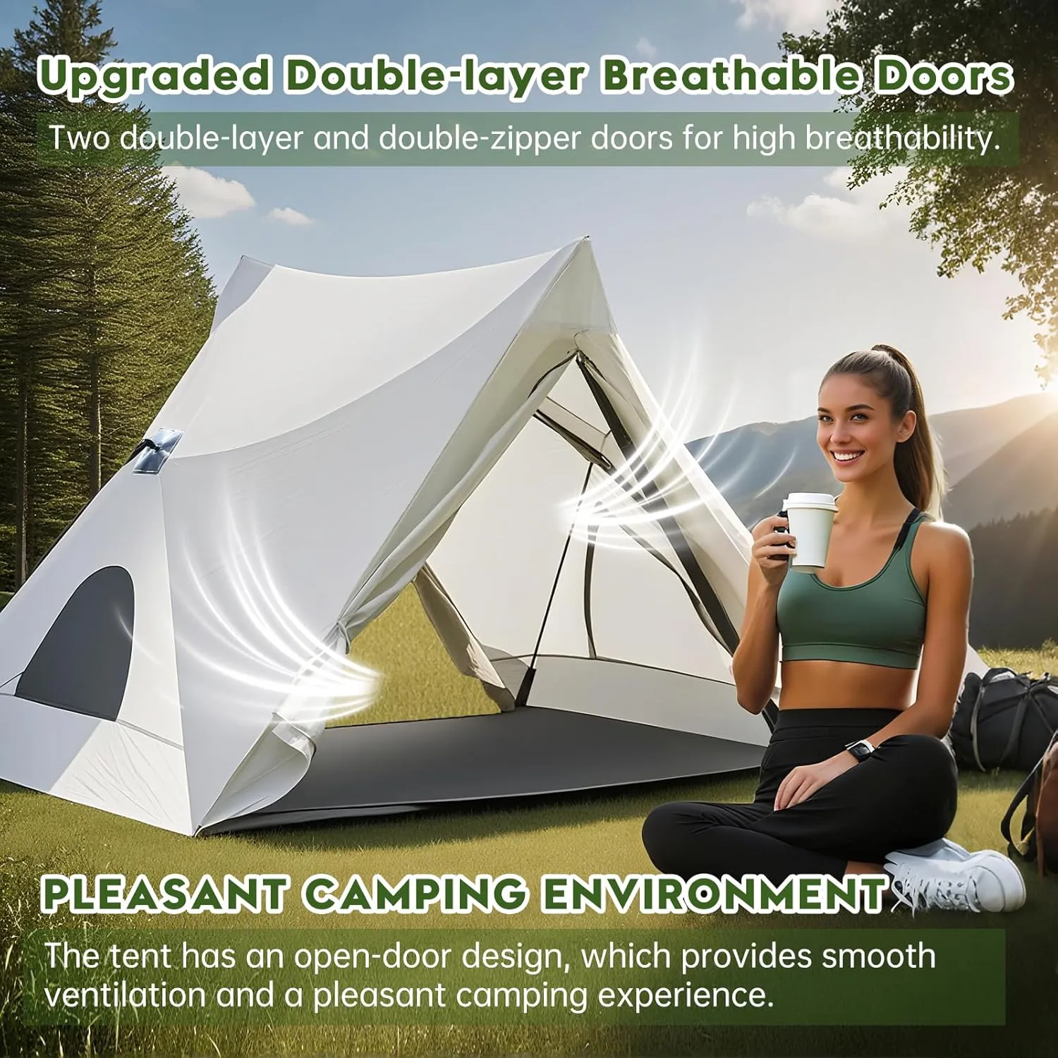 2/3 Person Beach Tent Sun Shelter, UPF 50  Easy Setup A-Frame Canopy, Portable Pup Cabana, Waterproof Lightweight Beach Shade Tents for Hiking, Camping, Fishing