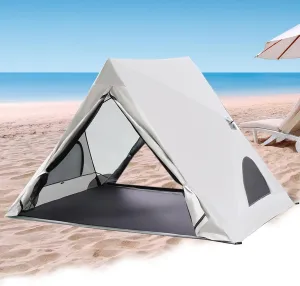 2/3 Person Beach Tent Sun Shelter, UPF 50  Easy Setup A-Frame Canopy, Portable Pup Cabana, Waterproof Lightweight Beach Shade Tents for Hiking, Camping, Fishing