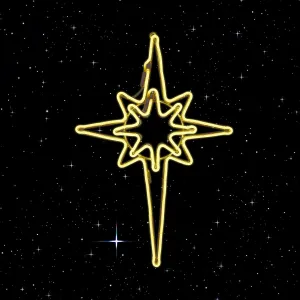 25" Star of Bethlehem with 11 Functions 408 LED Strip Light Motif Indoor/Outdoor Use,for Christmas,Party,Festival,Cafe,Home(Warm White)
