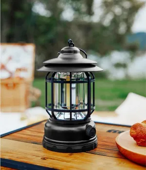 2PACK Rechargeable Camping Lanterns, Portable LED Tent Light with Stepless Dimming, Waterproof Vintage Design, 360° Illumination, USB-C Fast Charging, Indoor & Outdoor Decor