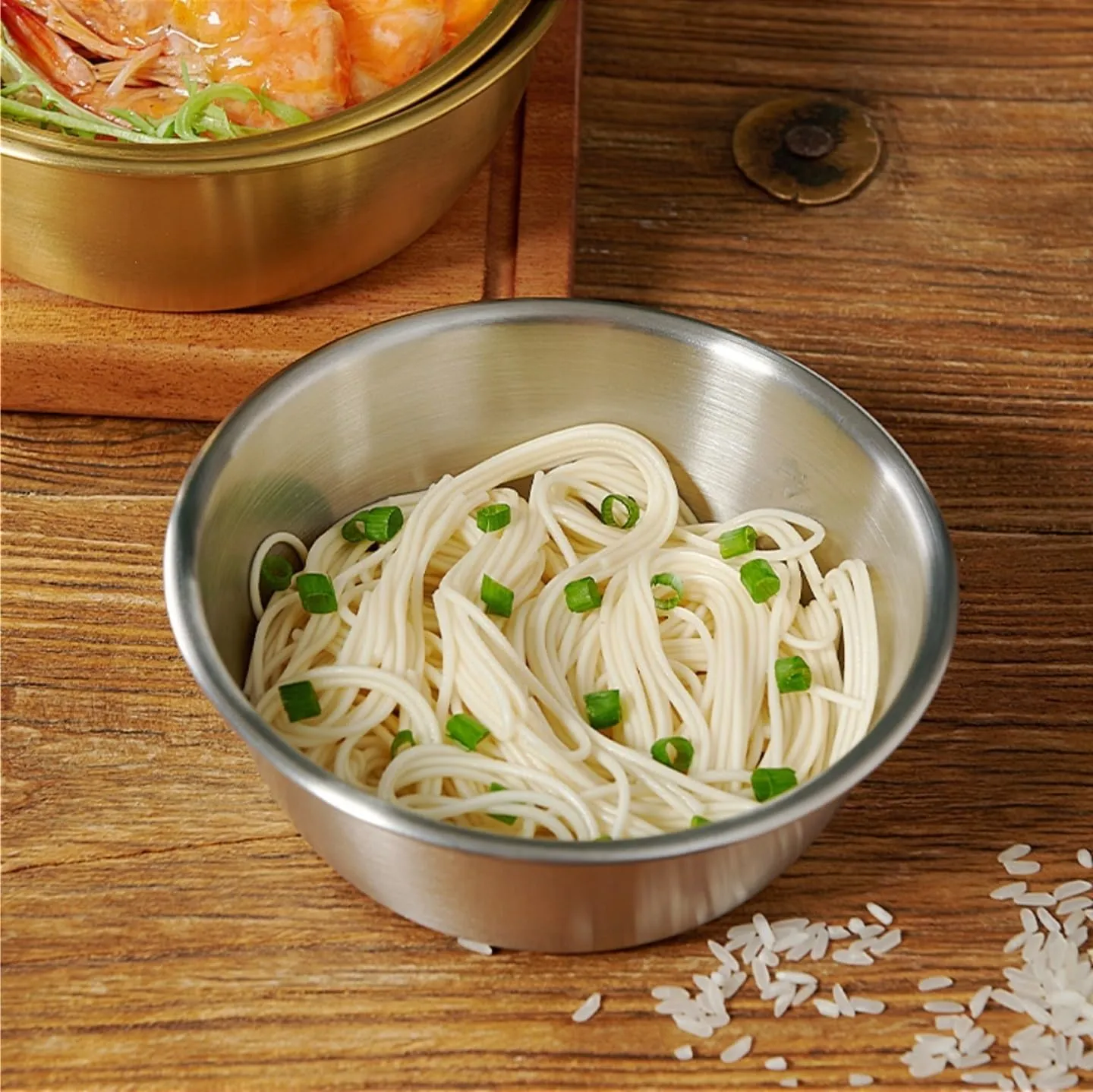 2PCS Hiking and Camping Portable Hot Pot Bowl 304 Stainless Steel Tableware(14cm)