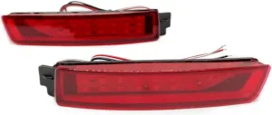2PCS LED Reflector Compatible With Kicks 2016-2020 Car Tail Light Rear Fog Lamp Bumper Light Auto Bulb Brake Light(Model C)