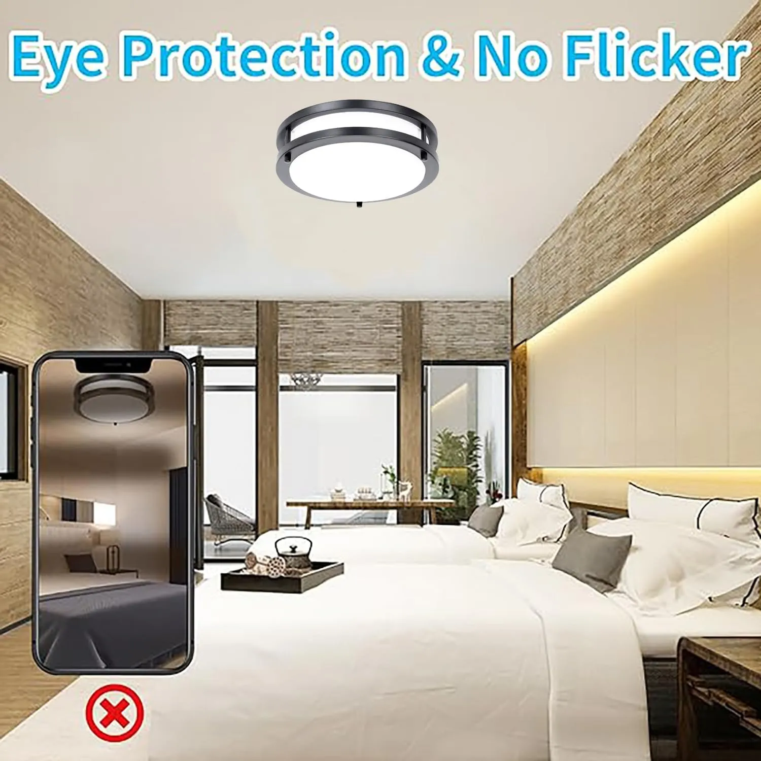36W Dimmable Ceiling Light Fixture, 12 inch Flush Mount Light Fixture, LED Ceiling Lights for Bathroom, Bedroom, Kitchen, Super Bright 4000 Lumens, 400W Equivalent, 5000K Daylight