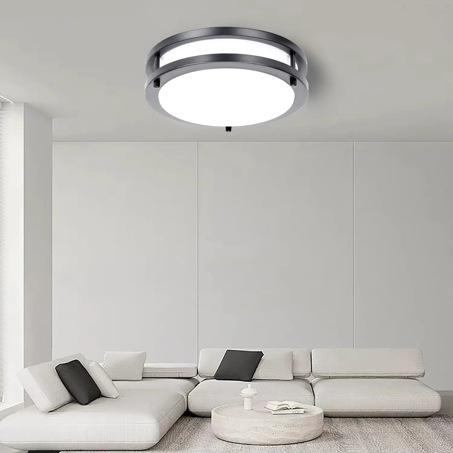 36W Dimmable Ceiling Light Fixture, 12 inch Flush Mount Light Fixture, LED Ceiling Lights for Bathroom, Bedroom, Kitchen, Super Bright 4000 Lumens, 400W Equivalent, 5000K Daylight