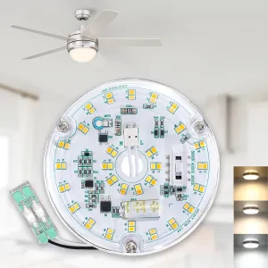 4 Inch Ceiling Fan LED Light Replacement, 18W 2200LM 3000K 4000K 5000K LED Ceiling Fan Light Kit, Ceiling Fan Light Kit Replacement, 120V, CRI90, Dimmable