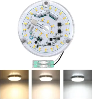 4 Inch Ceiling Fan LED Light Replacement, 18W 2200LM 3000K 4500K 6000K LED Ceiling Fan Light Kit, Round Ceiling Fan Light Kit Replacement, 120V, CRI90, Dimmable