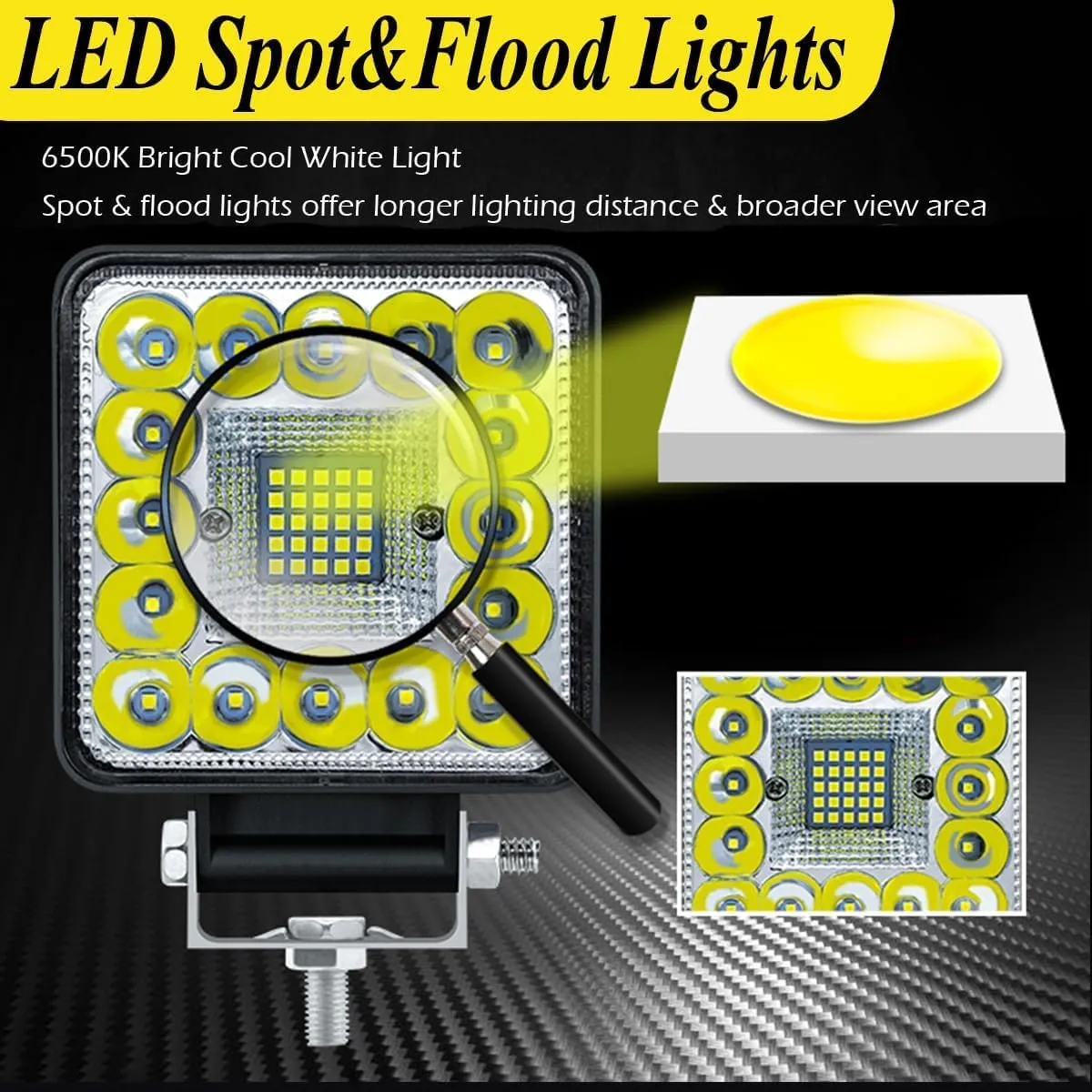 4 Inch Cube LED Work Lights for Tractor, Driving Fog Off Road Lights, LED Light pods 123W for Motorcycles Jeep Trucks Pickup Golf Cart SUV ATV UTV 4x4 Van Camper, 20Pack