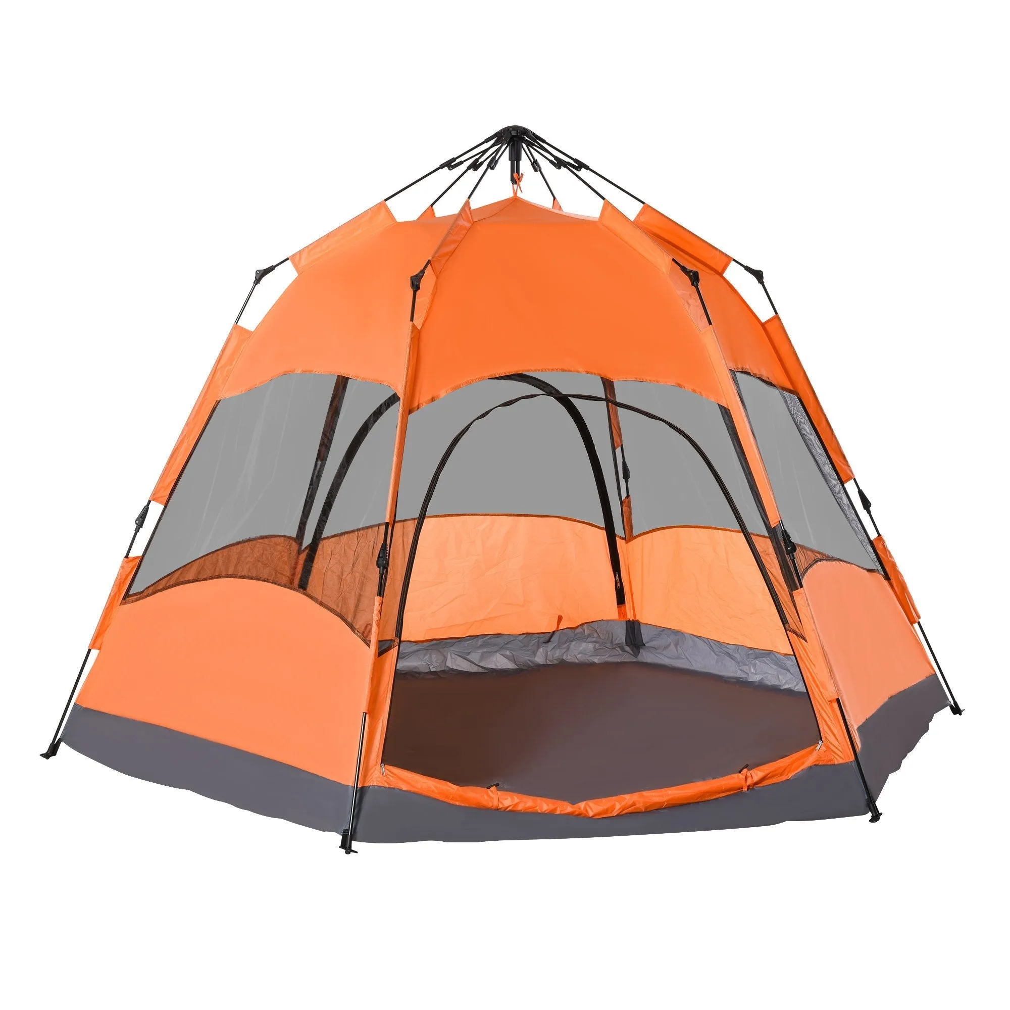 4 Man Hexagon Pop Up Tent Camping Shelter Festival Hiking Family Portable