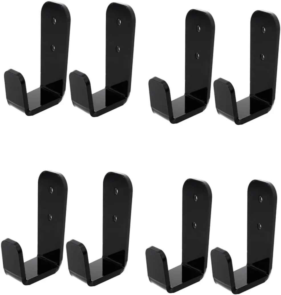 4 Pack Acrylic Fishing Rod Wall Mount Ski Pole Rack Hiking Poles Display Hockey Stick Storage Home Decor