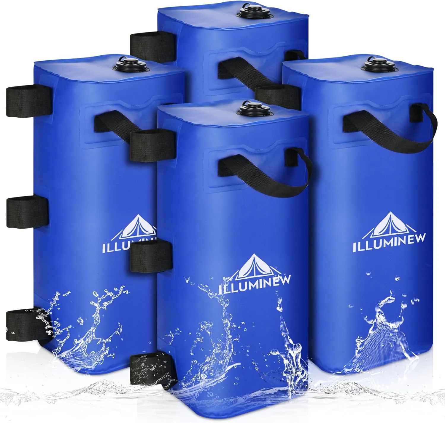 4 Pack Canopy Water Weight Bag, 220 LBS Water Tent Weights Set of 4 Leg Weights for Gazebo, Pop Up Canopy, Canopies, Tent (Blue 25L)