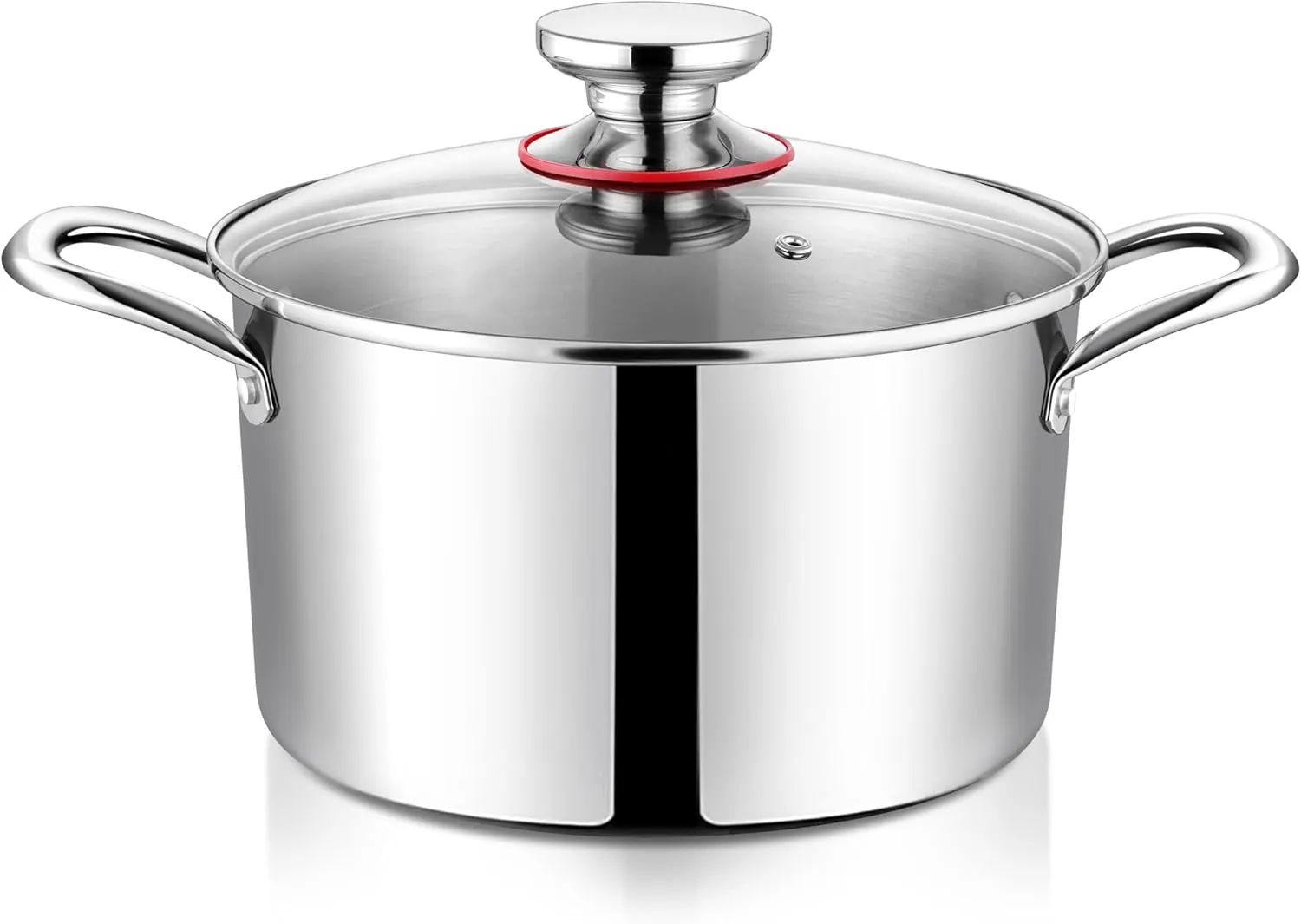 4.5 Quart Stock Soup Pot with Lid Stainless Steel Stockpot Tri-Ply Induction Cooking Pot