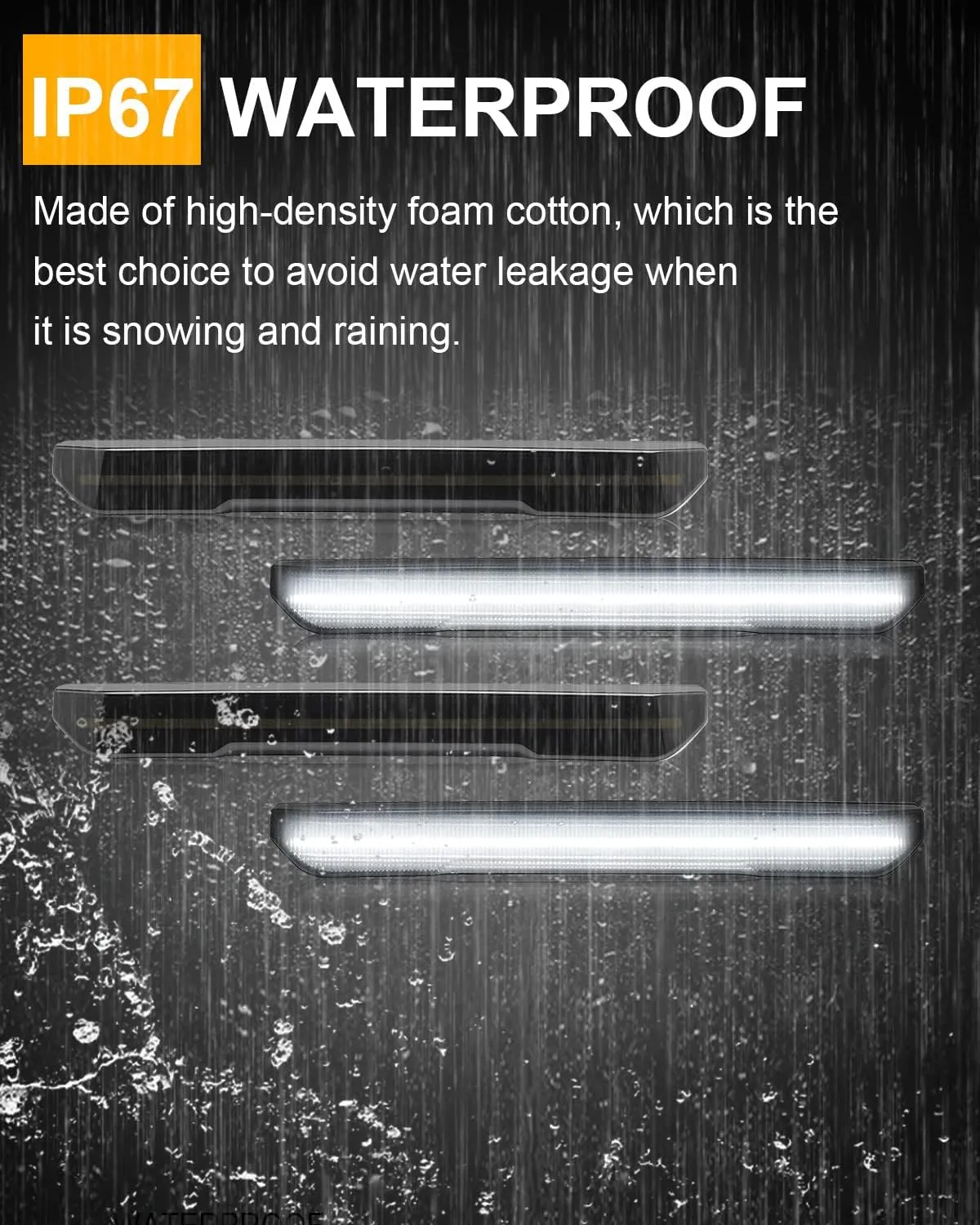 4Pcs Front & Rear LED Side Marker Light Compatible with Sierra 2500HD 3500HD 2020-2024 Pickup Side Parking Position Lamp Driver Passenger Front Rear Turn Signal Lamp (Smoked Lens Full White Light).