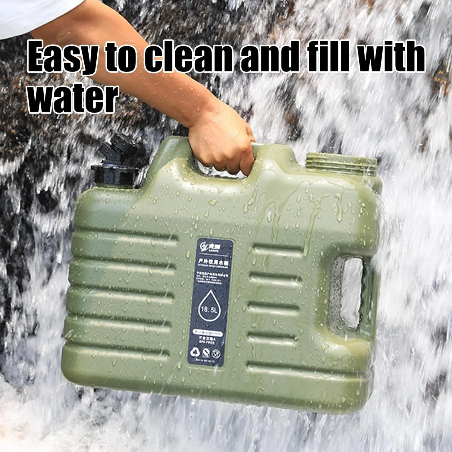 5 Gallon Water Jug, 3/5/6 Camping Water Container with Spigot, BPA Free, Portable Waterproof Leak Proof Overlanding Gear for Outdoors Hiking Camping Picnic Supplies(3gal)