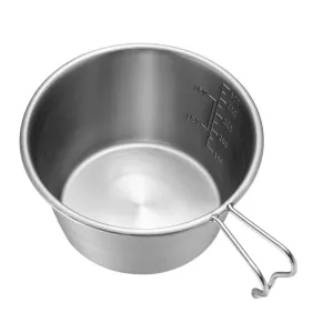 500mL Stainless Steel Camping Bowl with Handle - Portable Tableware for Outdoor Adventures