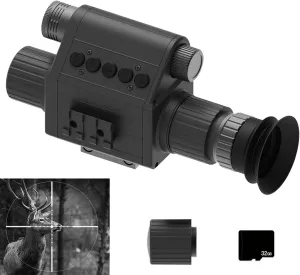 50mm Lens Night Vision monoculars for 20mm Rail Mount 4X Optic Lens Detection Range Up to 200m Photo and Recording Card Reader Included for Hunting Outdoors Explore