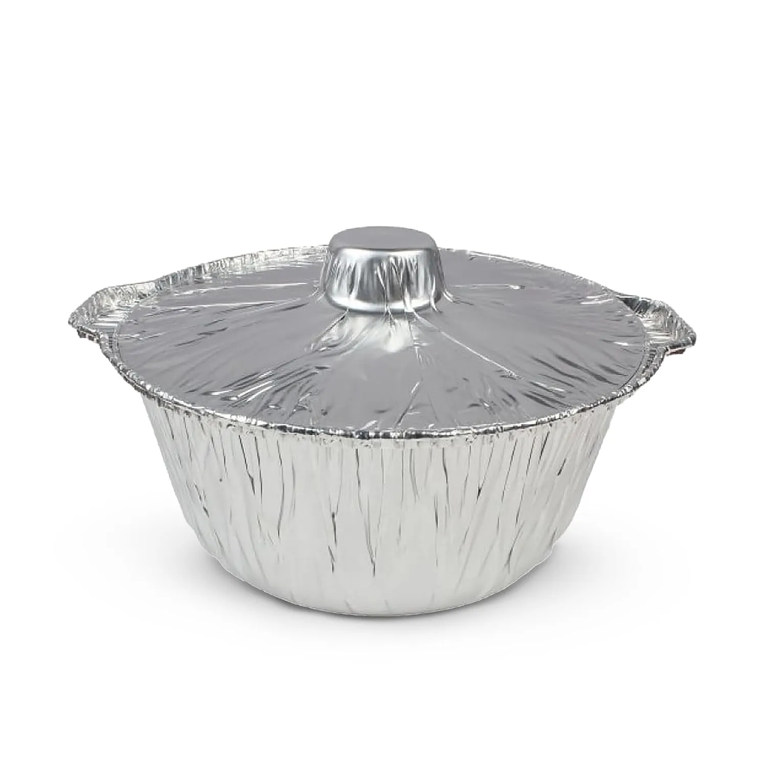 5pcs 3.5 liters Aluminum pots with lids, Disposable foil cookware, Oven & Stove Stop Compatible, Camping, Holidays, Grilling, potlucks and Much More (118.34oz)